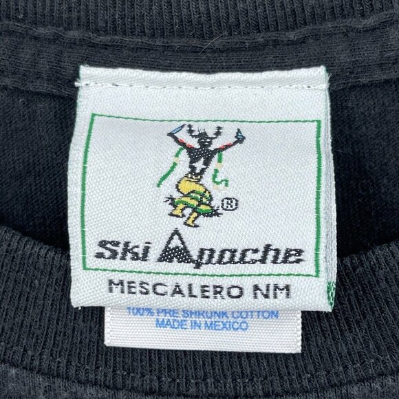 Ski Apache Vintage 90s Mescallero New Mexico Graphic Tee Black - Picture 7 of 9